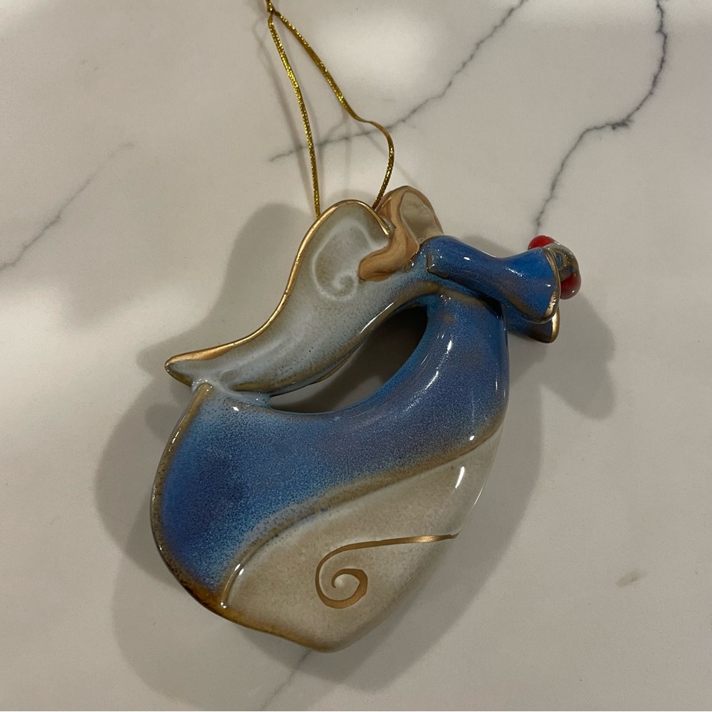 Tii Collections Ceramic Glazed Christmas Angel ornament